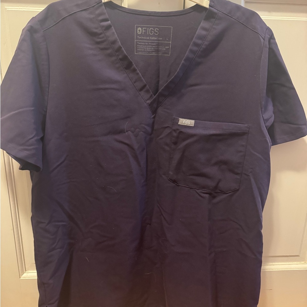 Figs plum Scrub Top and matching scrub pants
